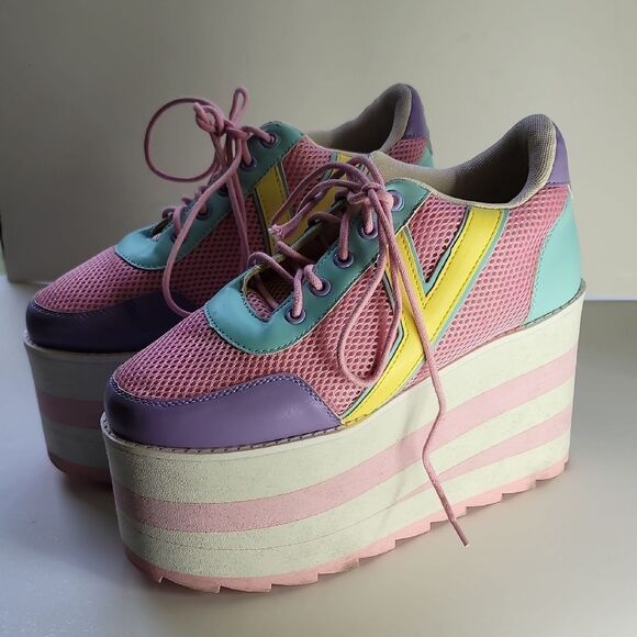 XTRA by YRU Karazii Platform Sneakers - Pastel Size 9 - Picture 1 of 11